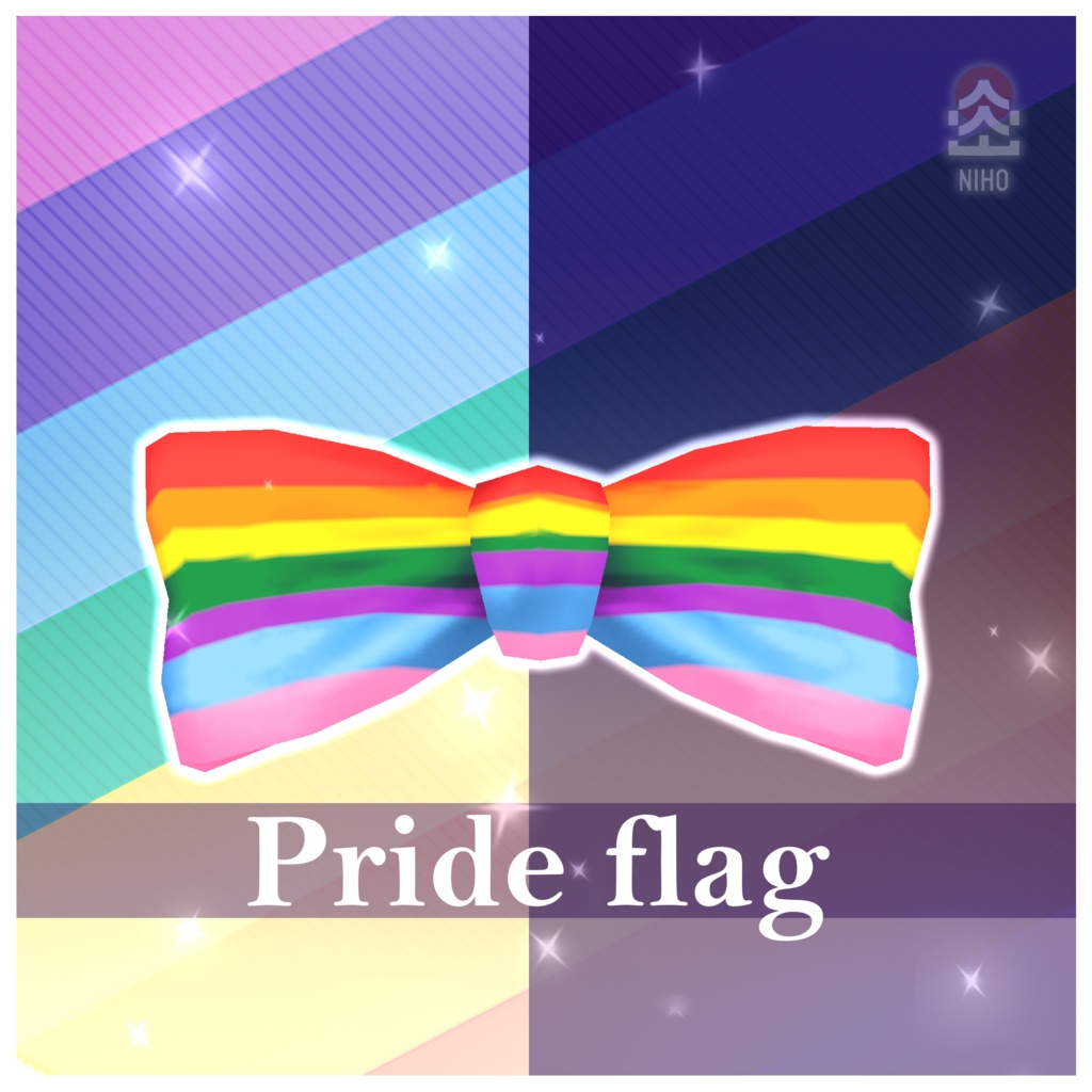 Pride Flag Bow Tie プライドフラッグ蝶ネクタイ【VRoid】Texture 12 variations