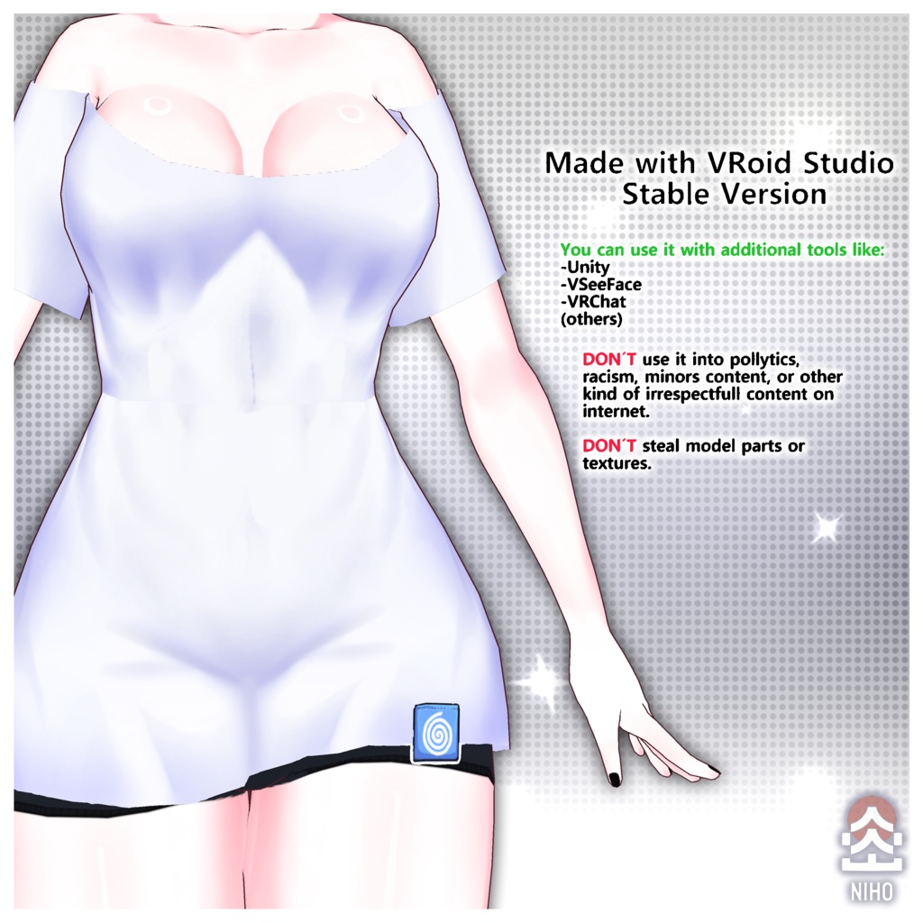 Casual T-Shirt カジュアルTシャツ【VRoid】Custom Item カスタムアイテム