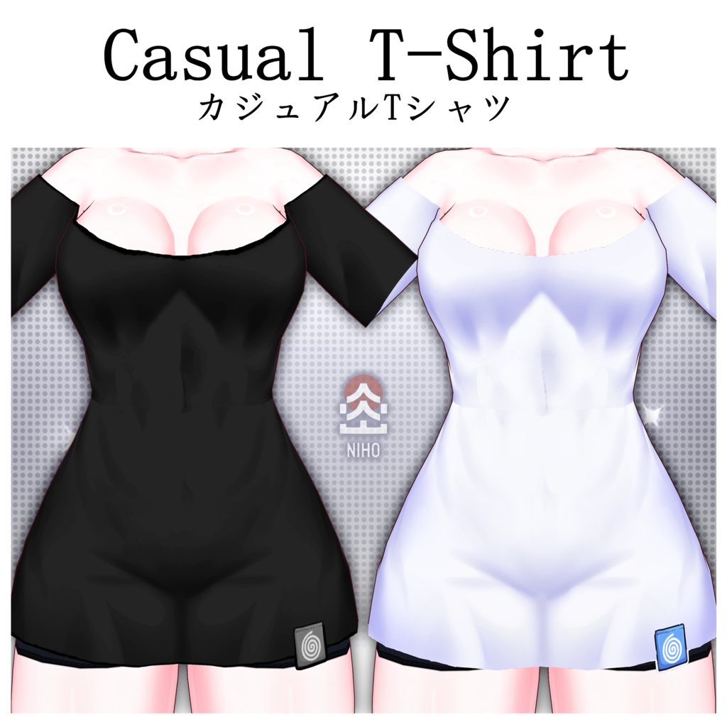 Casual T-Shirt カジュアルTシャツ【VRoid】Custom Item カスタムアイテム