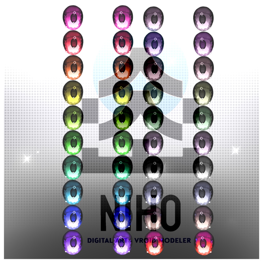 Anime Eye Style アニメ目スタイル【VRoid】Texture テクスチャ 20 COLORS