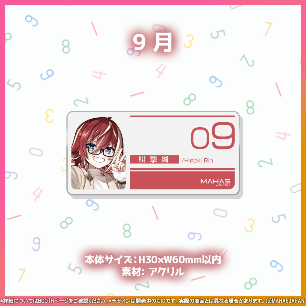MAHA5JAPAN 常設ナンバリングコレクション アクリルネームプレート