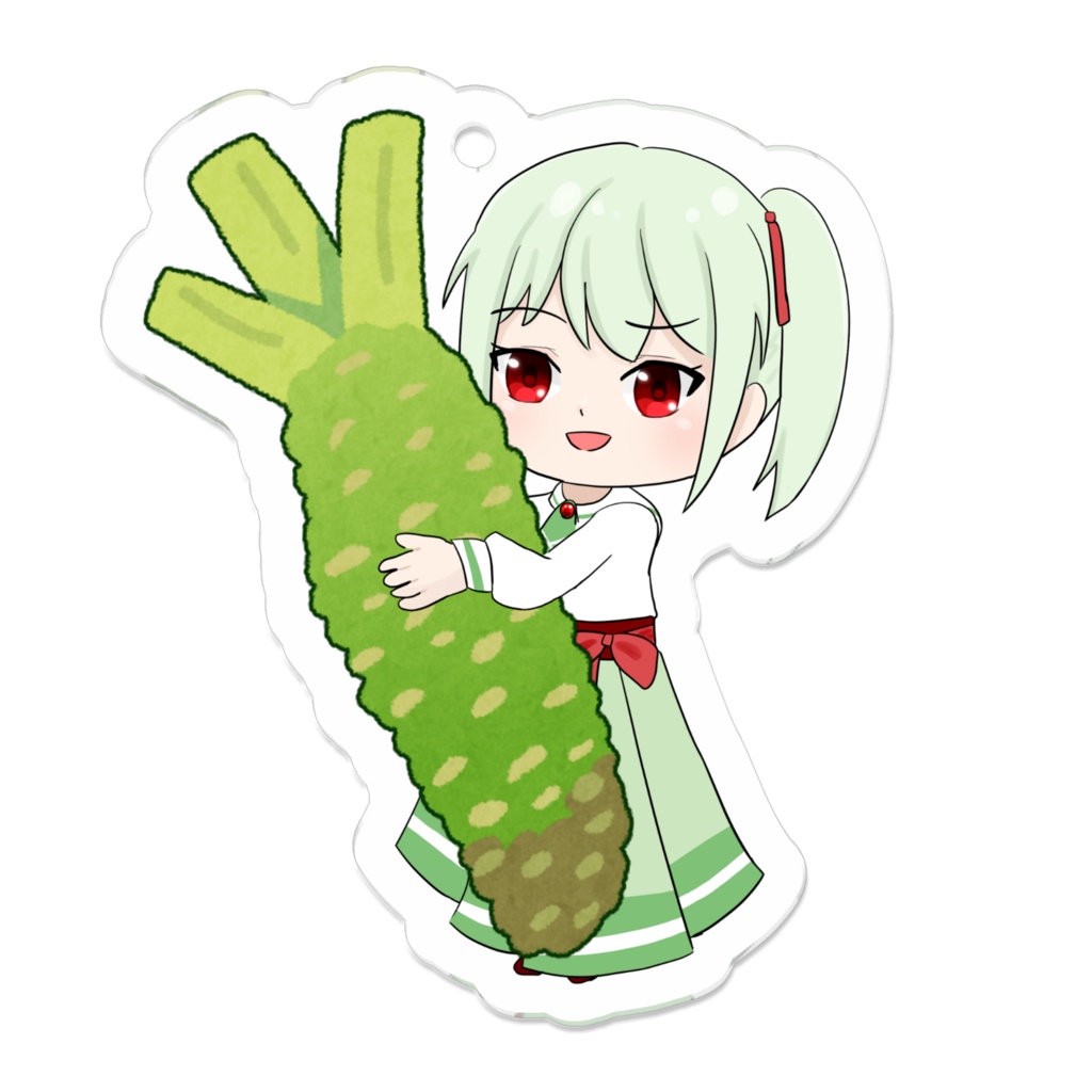 アクリルキーホルダー(ワサビを抱えたわさび)