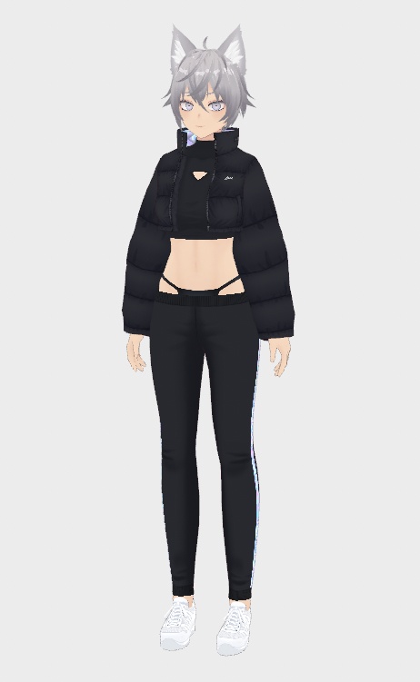 VRoid | ショート丈ダウン + 腰パンジャージ + スニーカー セット