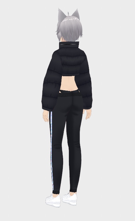 VRoid | ショート丈ダウン + 腰パンジャージ + スニーカー セット