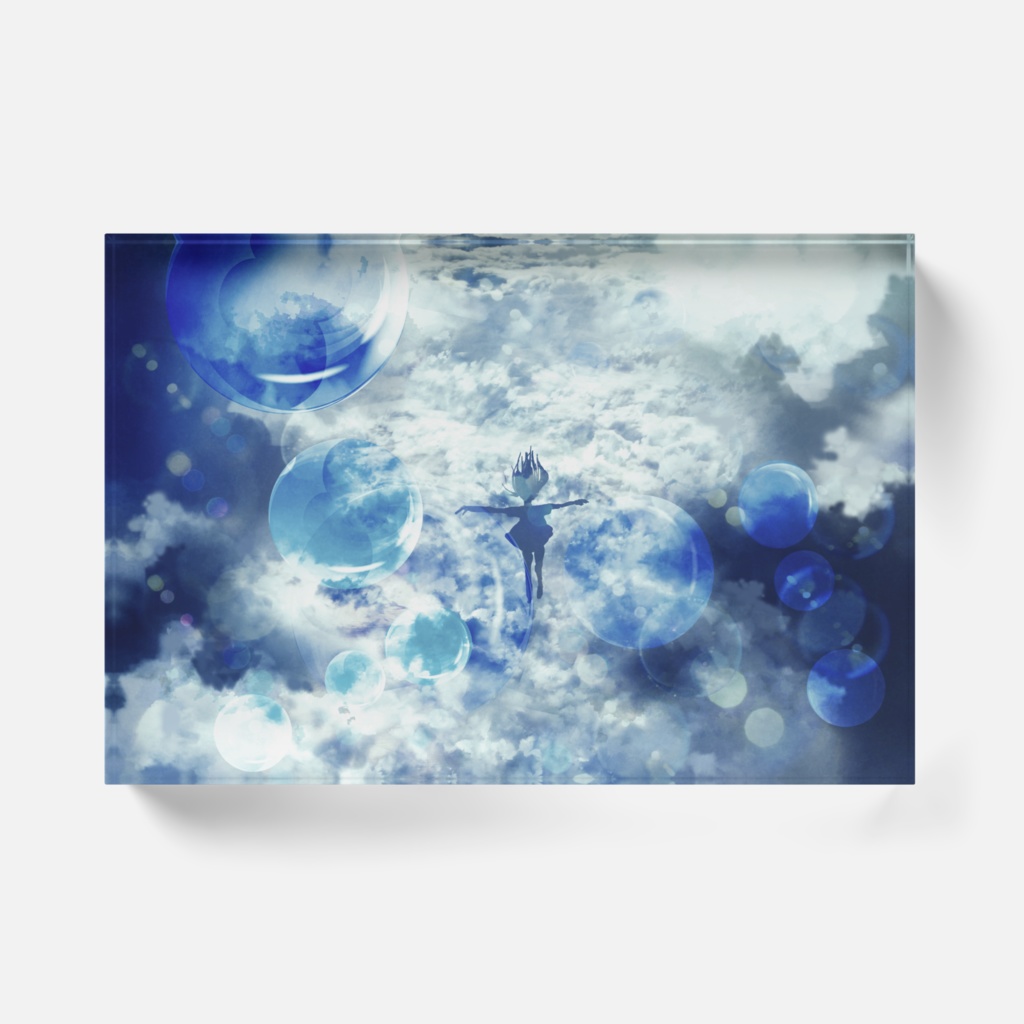 「青に染まる」 アクリルブロック