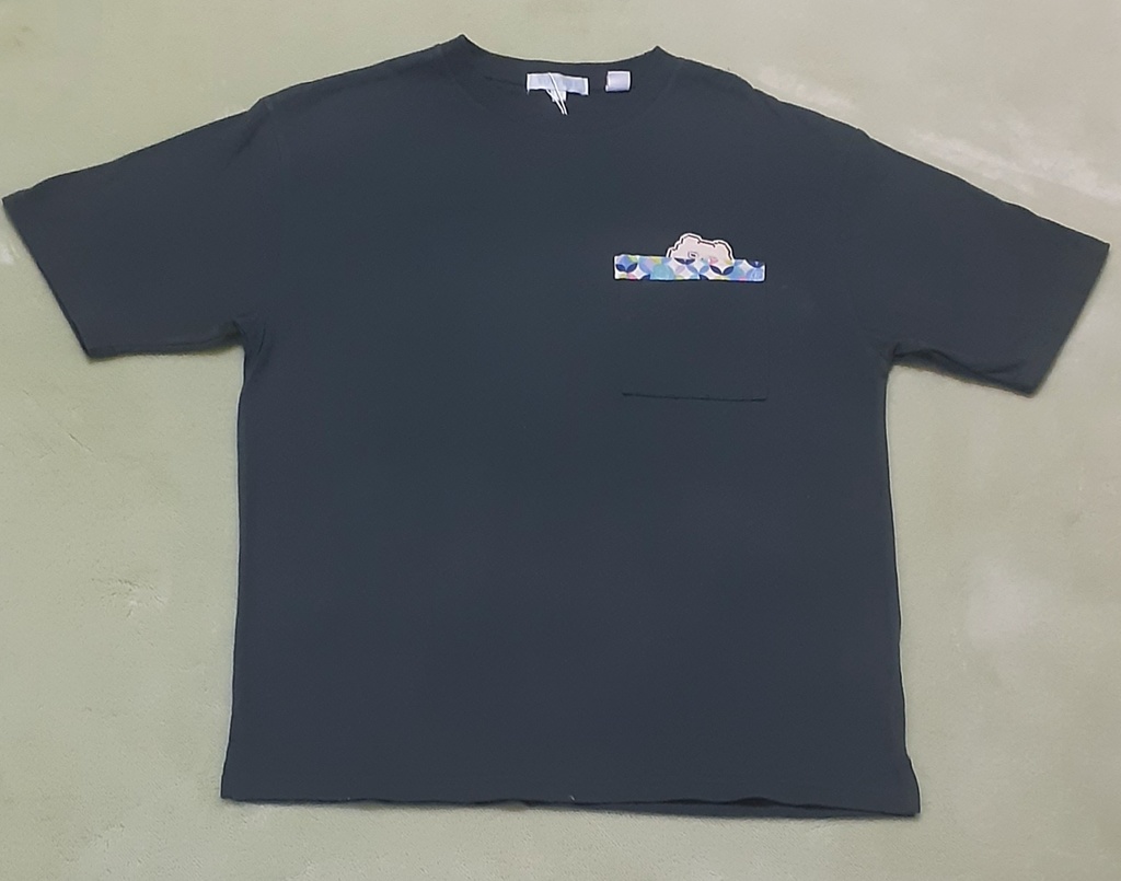 ポケットから、ひょっこりケサパサTシャツ(緑・Mサイズ)