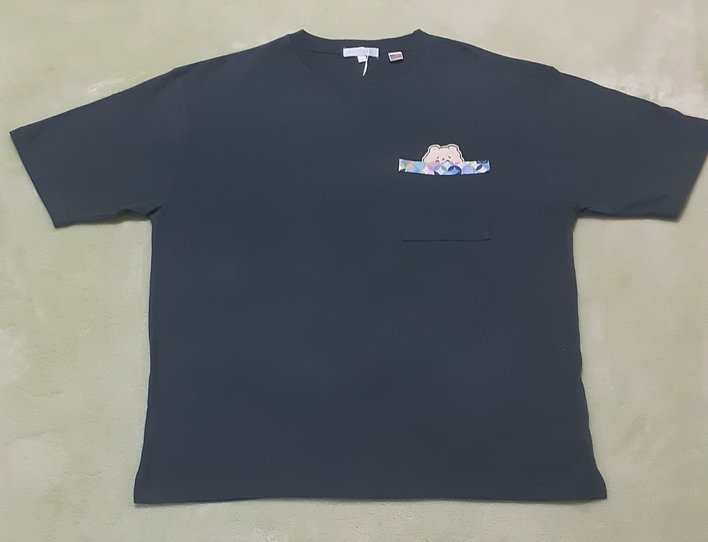 ポケットから、ひょっこりケサパサTシャツ(緑・ⅬⅬサイズ)