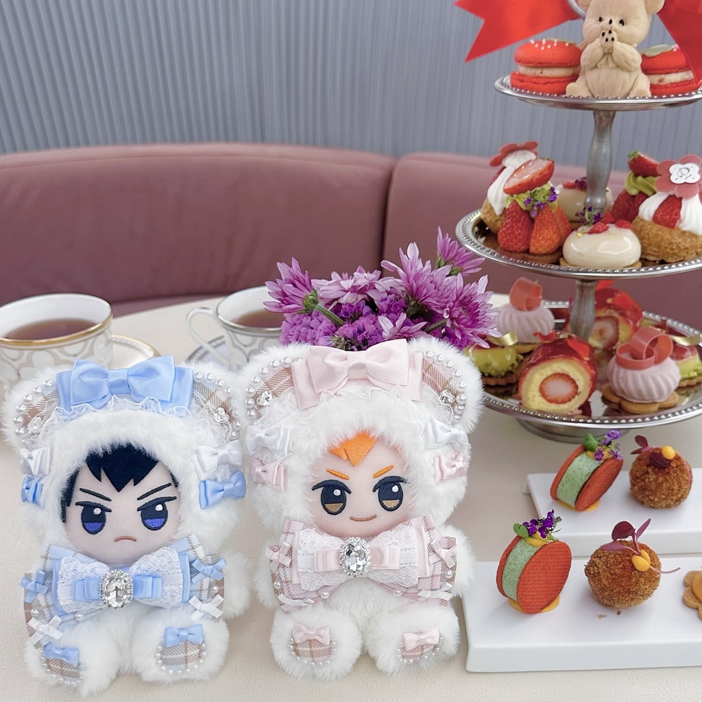 パステルチェック おすわりぬい服