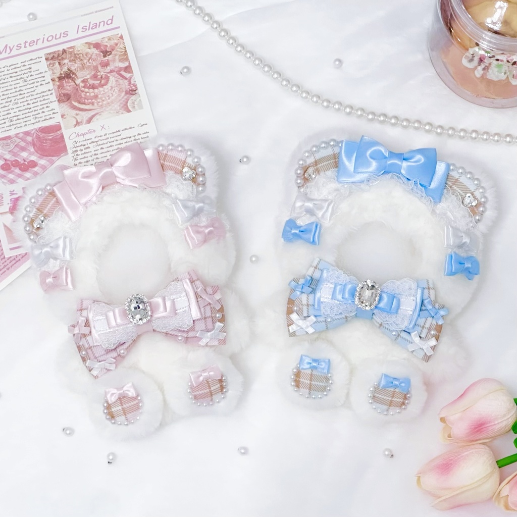 パステルチェック おすわりぬい服