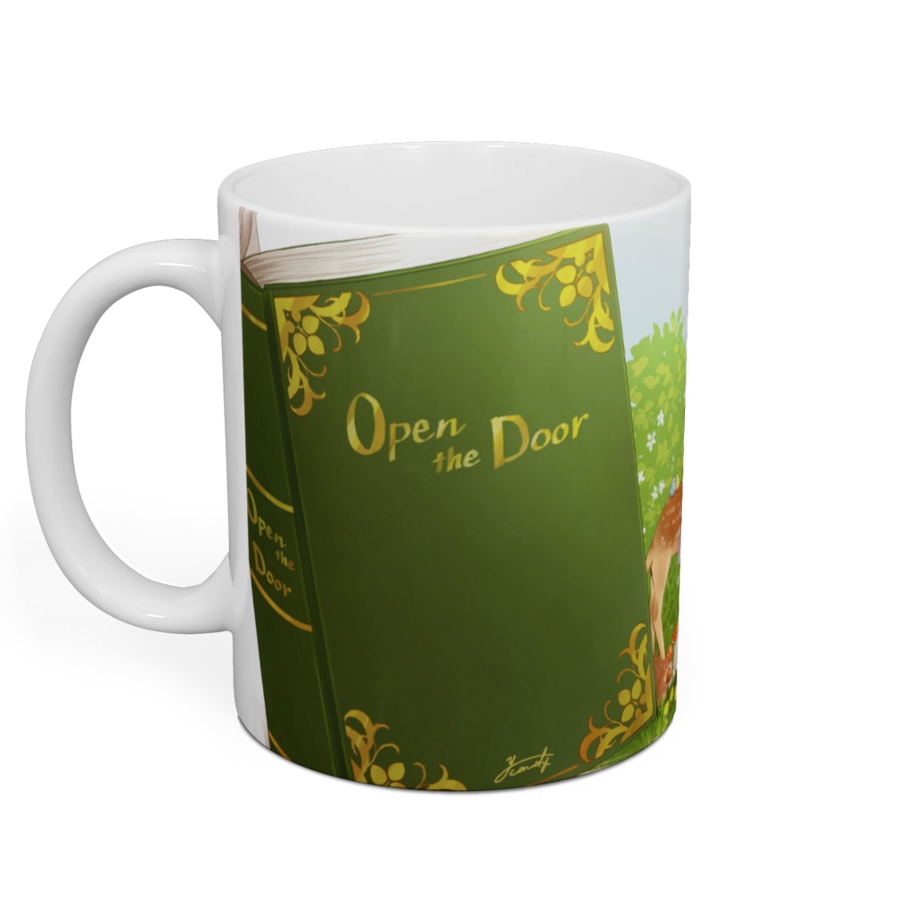 「さあ、ドアを開けて」 マグカップ