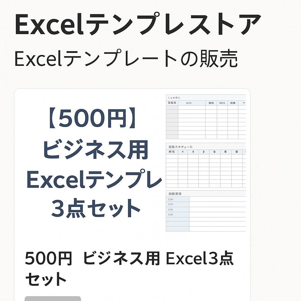 ビジネス用Excelテンプレ3点セット｜500円ライト版