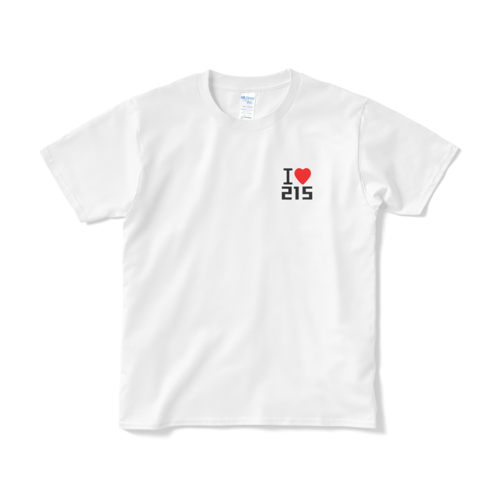 両面プリントTシャツ　I LOVE 215 白