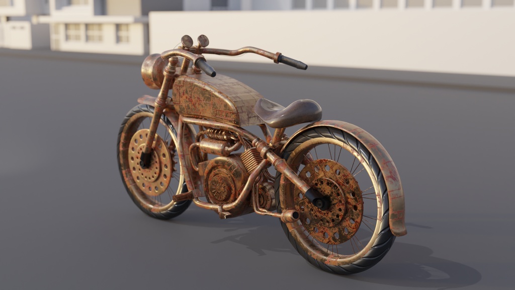 スチームパンク風でバイク風な乗り物