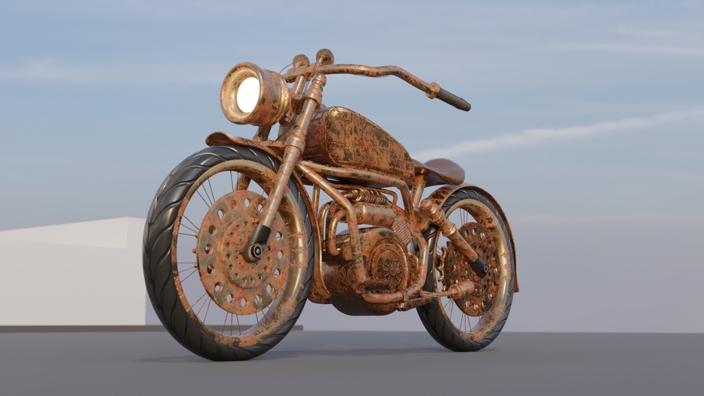 スチームパンク風でバイク風な乗り物