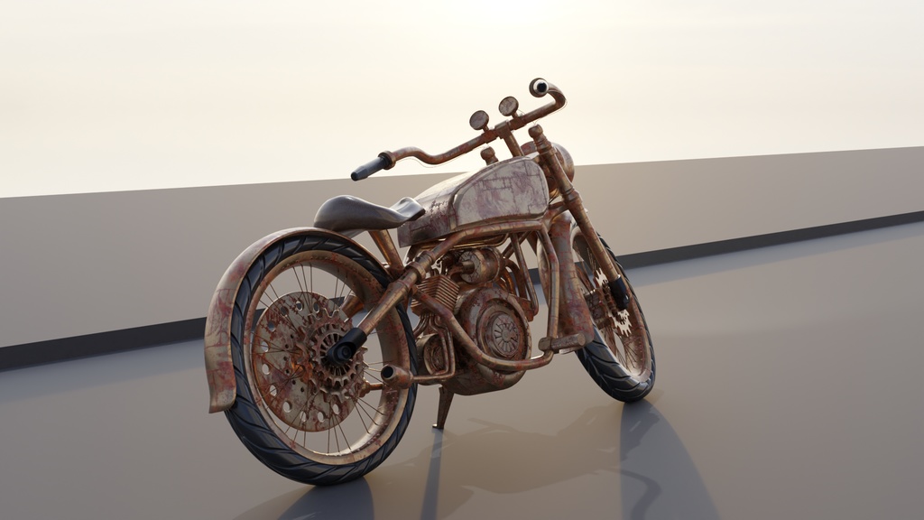 スチームパンク風でバイク風な乗り物