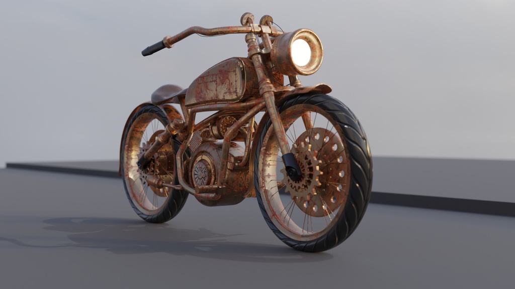 スチームパンク風でバイク風な乗り物