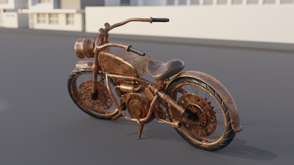 スチームパンク風でバイク風な乗り物