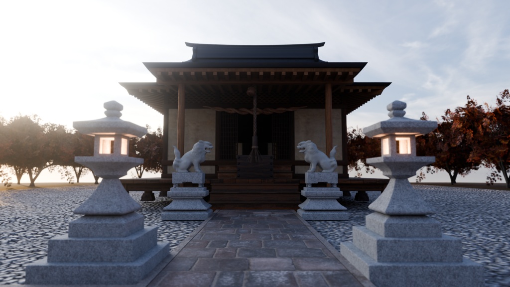 田舎の神社セット