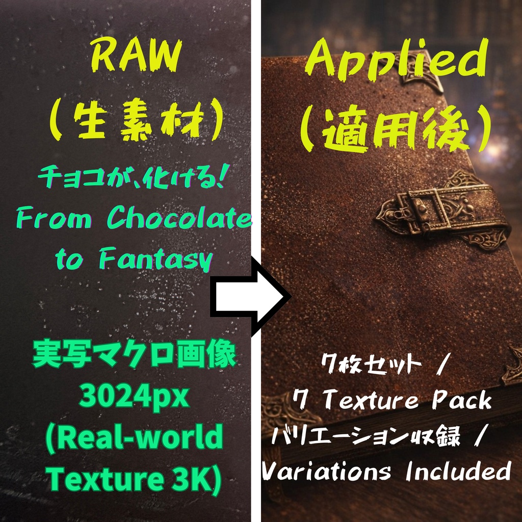 実写マクロ質感テクスチャ 7枚セット | Realistic Macro Texture Pack (7pcs / 3024x3024)