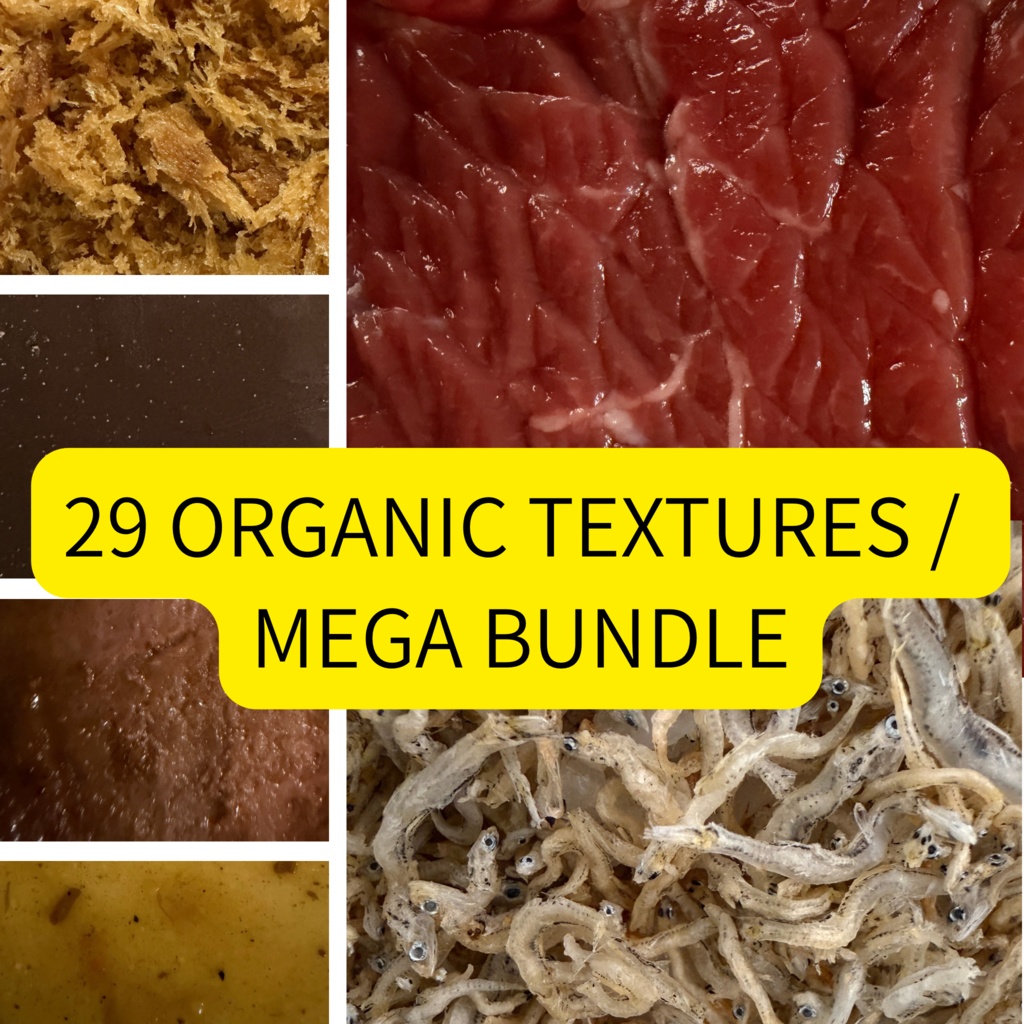 [Non-AI] 29 Organic Textures Mega Pack - Real Photo Macro Reference （実写・非AI）29種 有機テクスチャ・メガパック - マクロ素材集