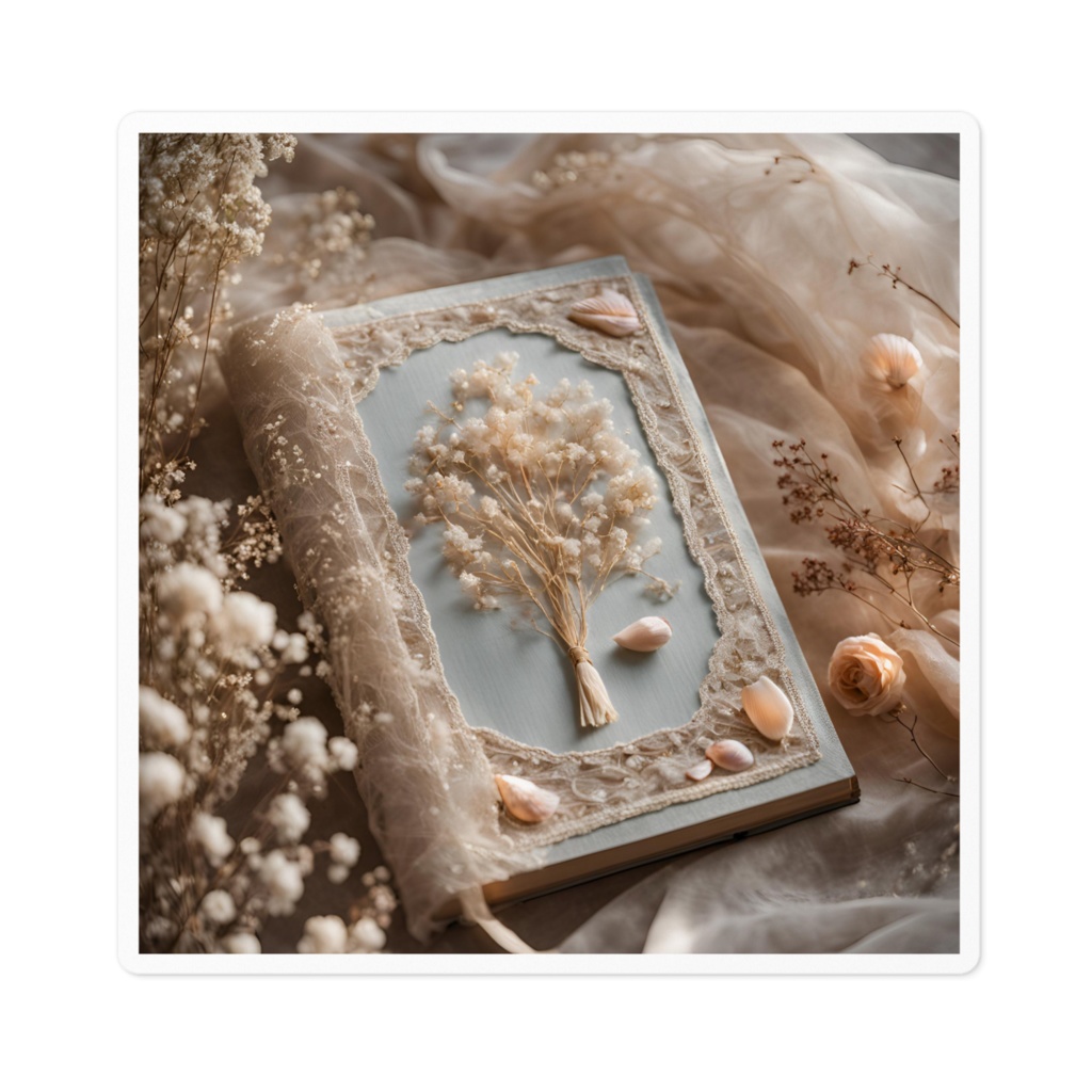 【ステッカー】花と刺繍とレースが紡ぐ物語（No.1）