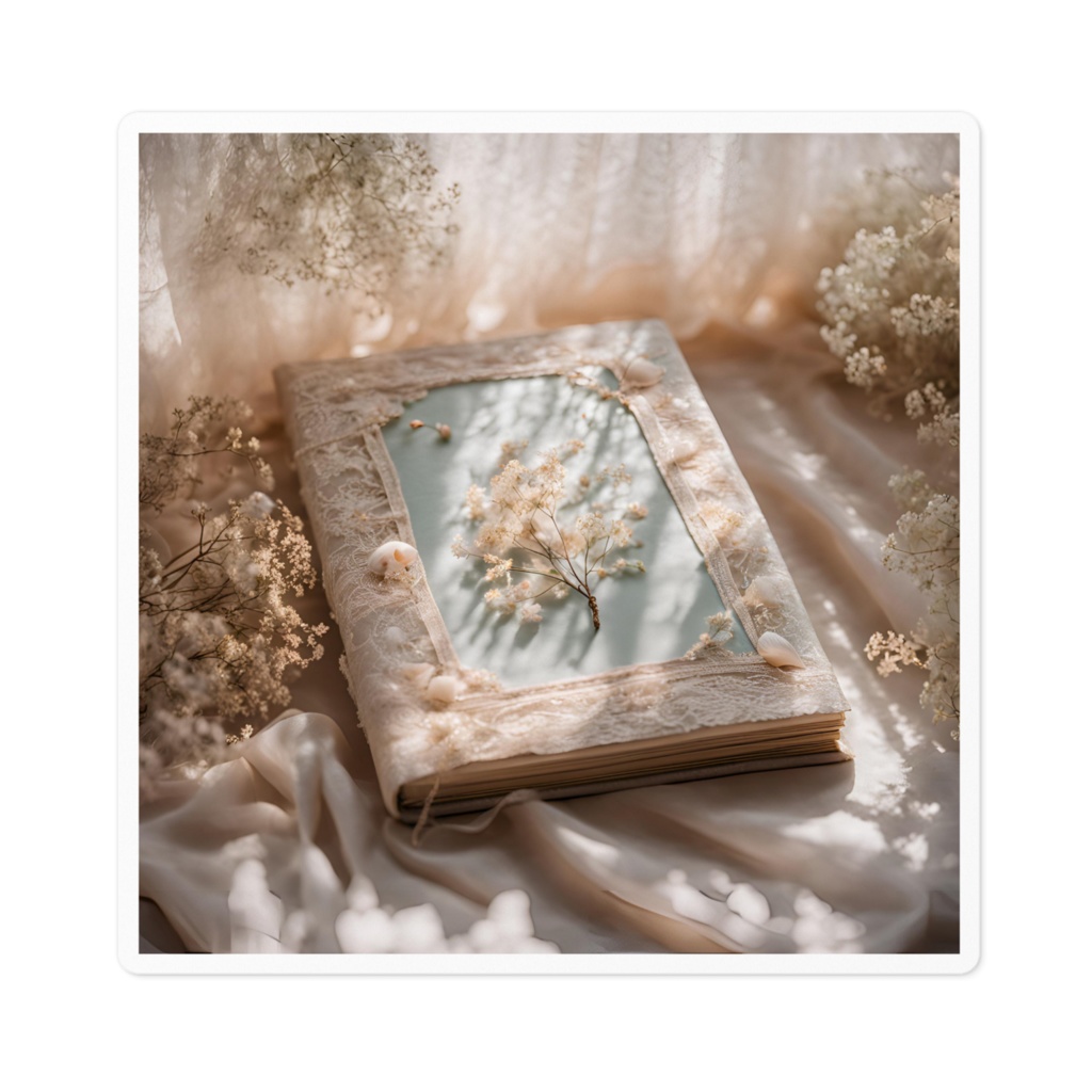 【ステッカー】花と刺繍とレースが紡ぐ物語（No.3）