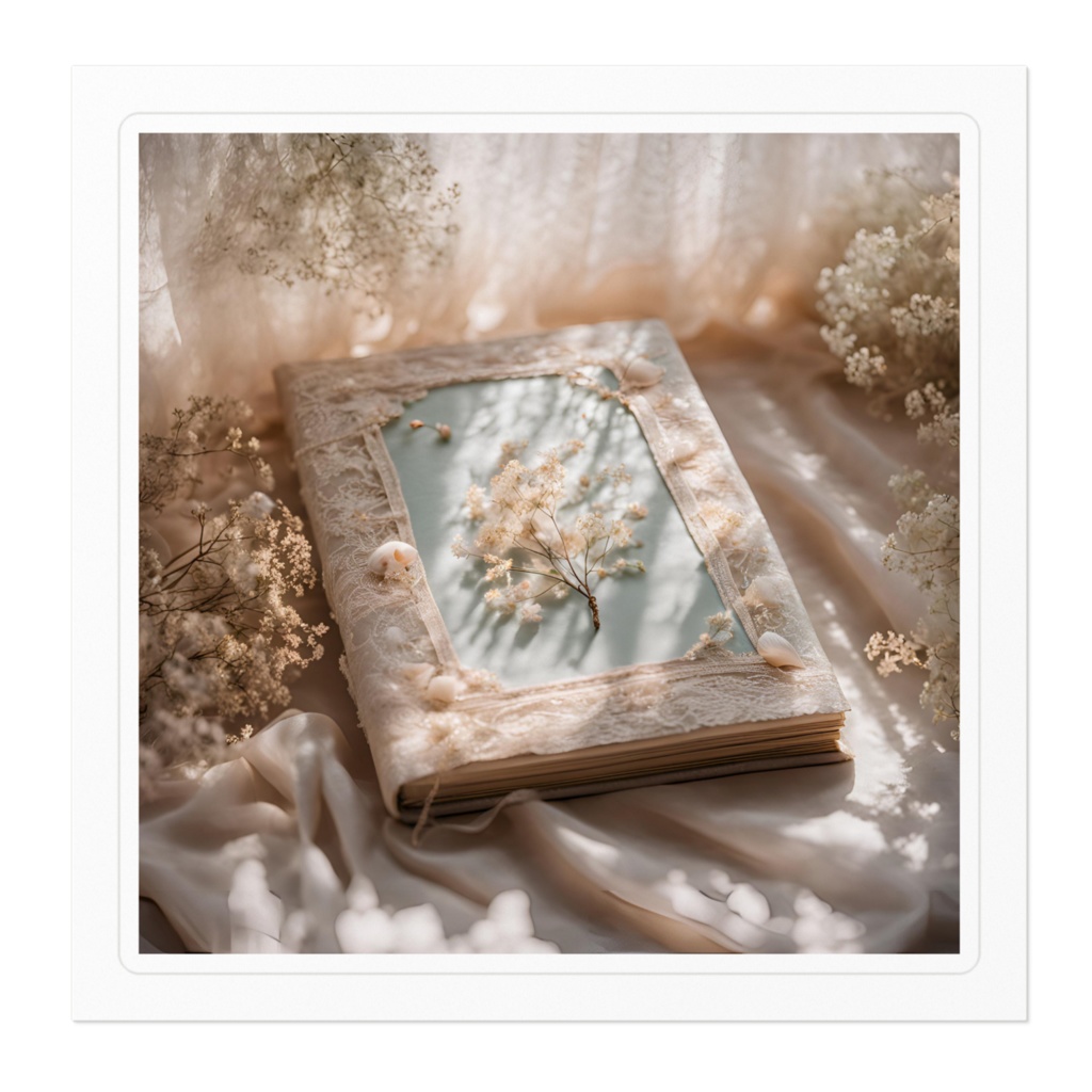 【ステッカー】花と刺繍とレースが紡ぐ物語(No.3)