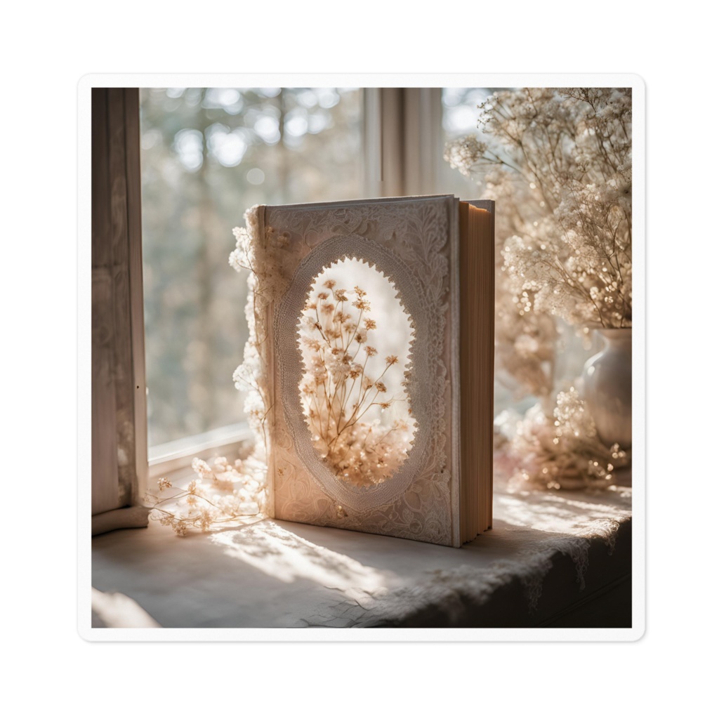 【ステッカー】花と刺繍とレースが紡ぐ物語（No.5）