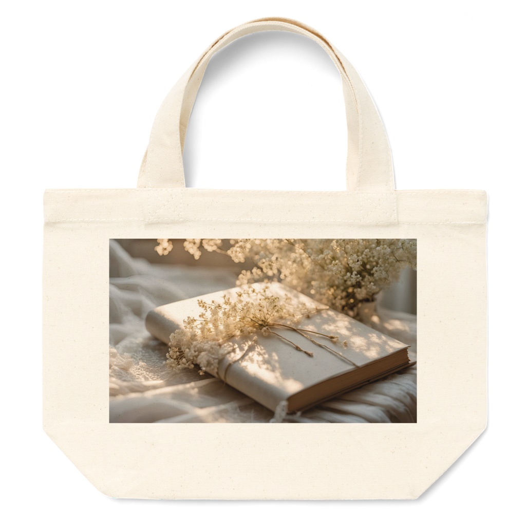 【トートバッグ-Sサイズ】花と刺繍とレースが紡ぐ物語(No.16)