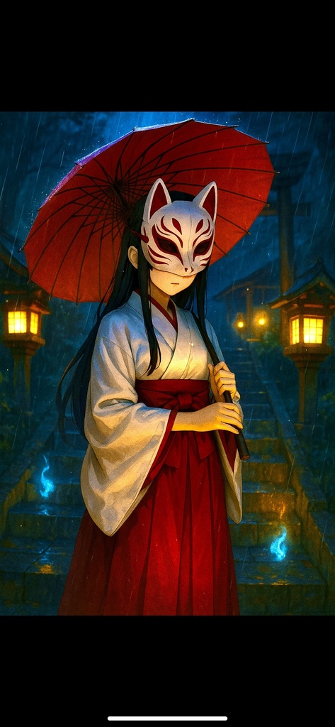 和風幻想少女 -AI Art Collection Vol.1-|夜の神社と巫女たちの物語