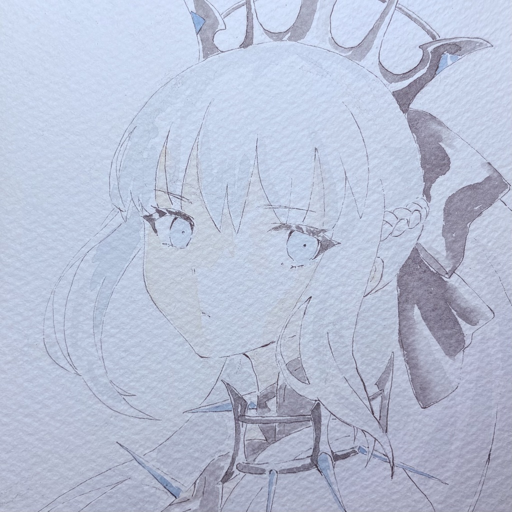 【C107】手書き原画：モルガン第3再臨【ミニ色紙】