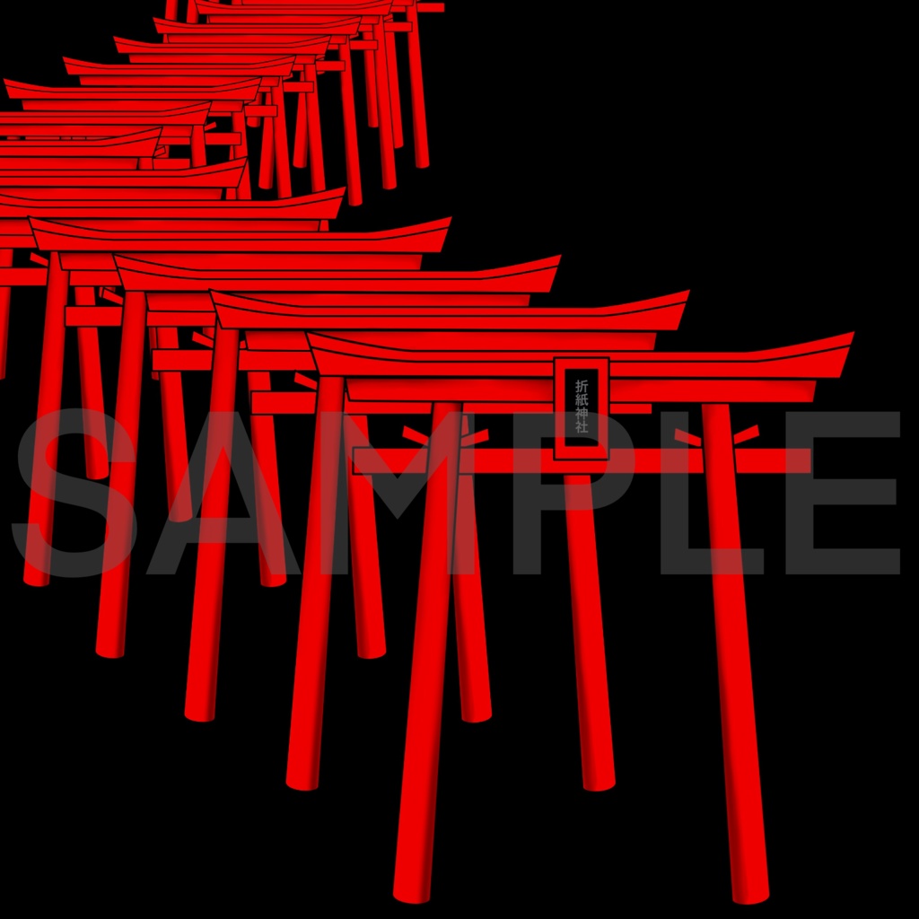 鳥居イラスト4点セット