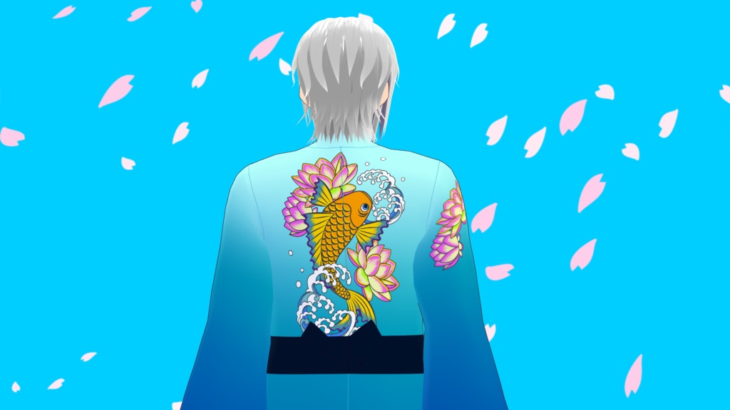 【VRoid衣装】メンズ着物(昇鯉)セット