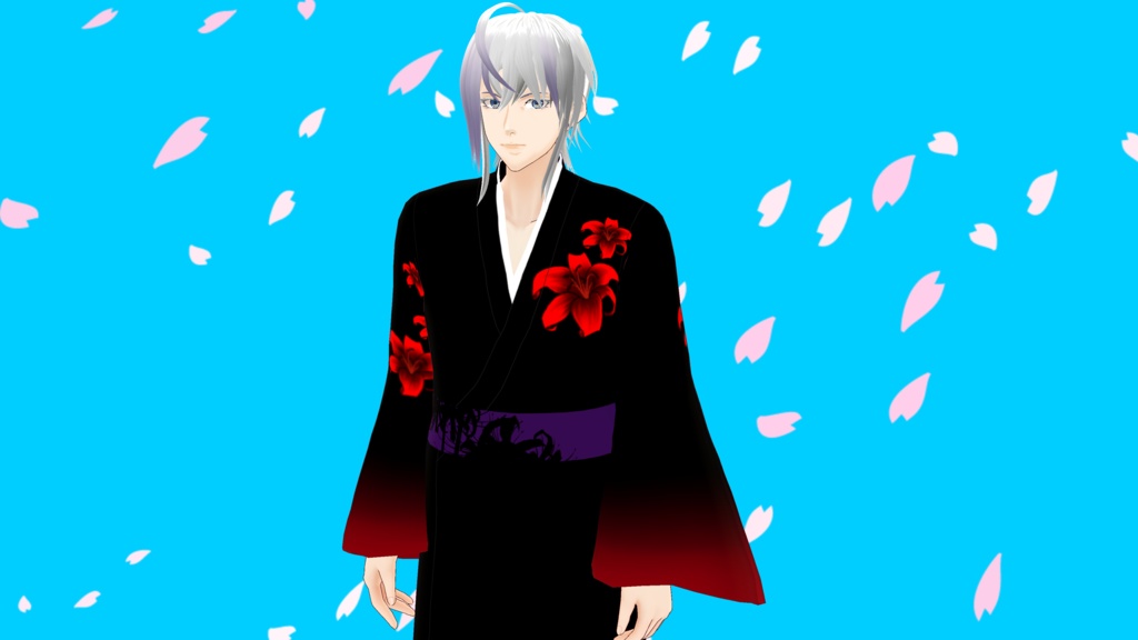 【VRoid衣装】メンズ着物(がしゃどくろ)セット