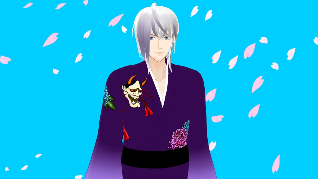 【VRoid衣装】メンズ着物(般若)セット