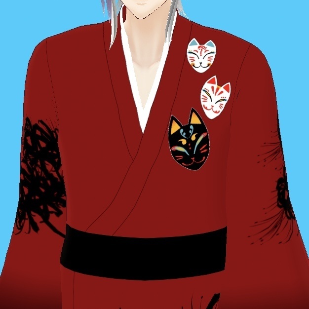 【VRoid衣装】メンズ着物(曼珠沙華)セット