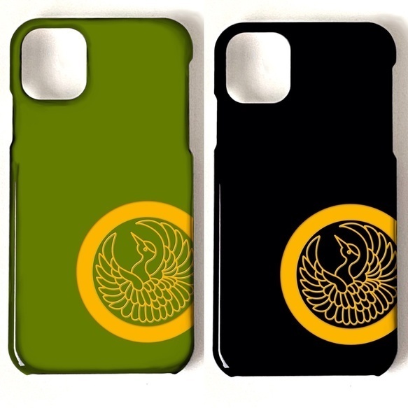 ★家紋/鶴丸★iPhone・Android・ほぼ全機種・スマホケース《受注生産》