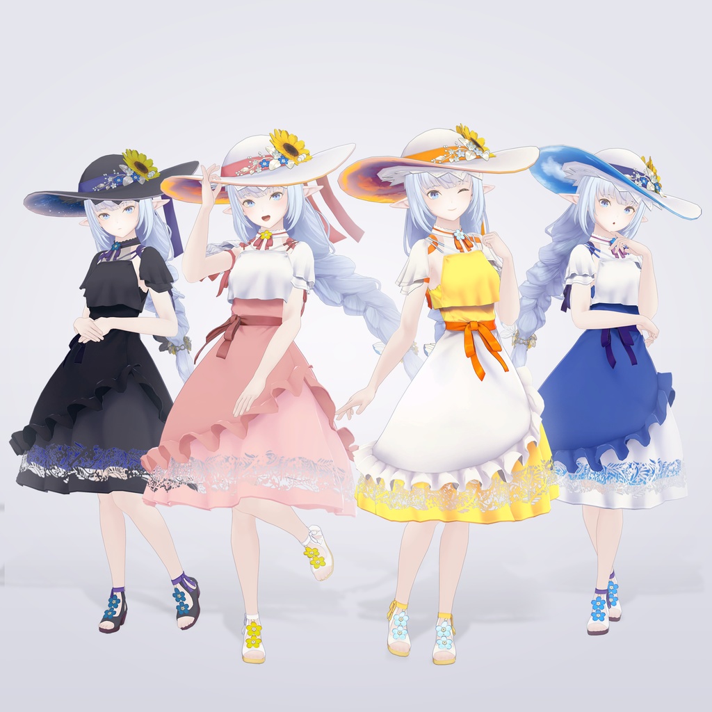 【VRC対応3D服飾モデル】Forget-me-not Resort Dress ver4.02