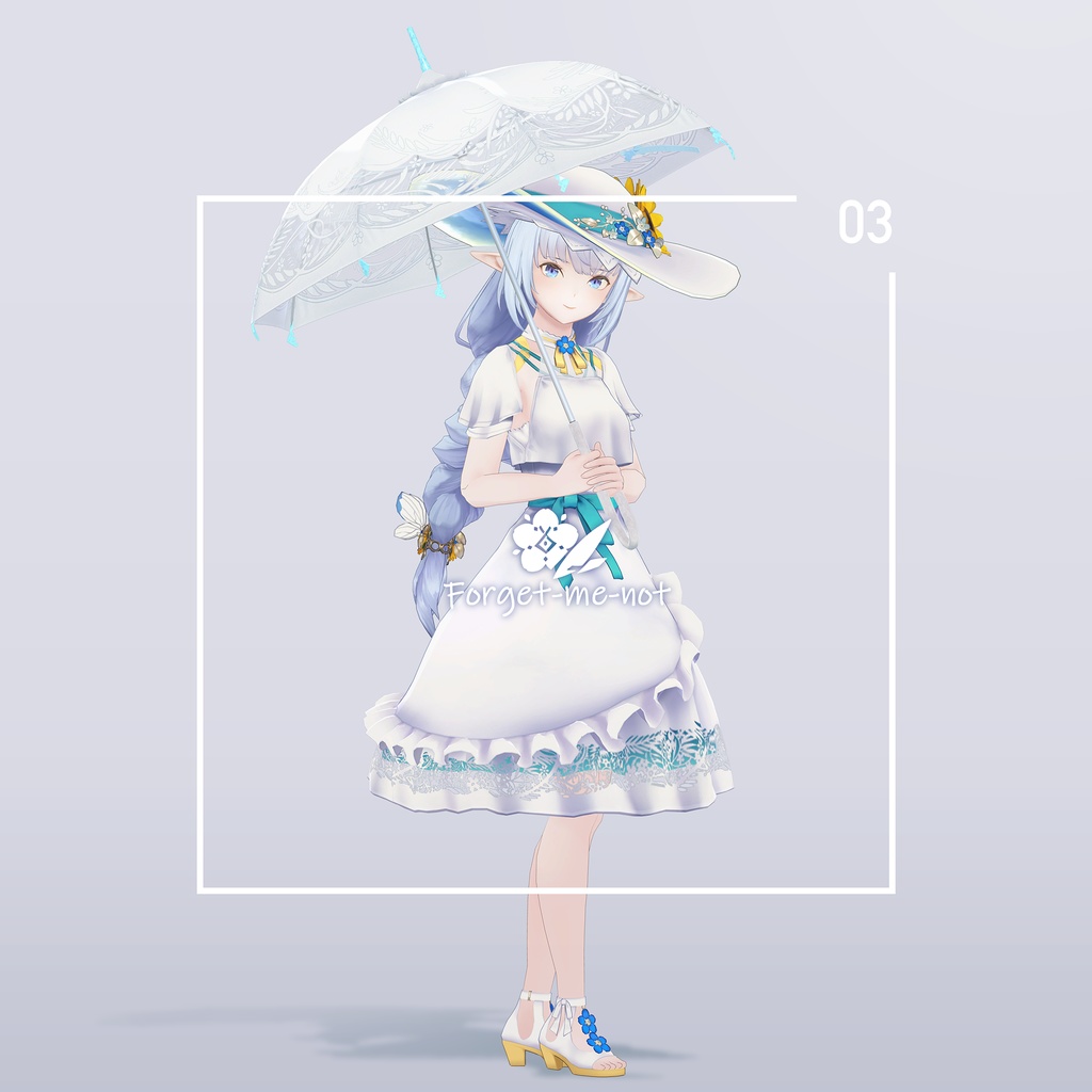【VRC対応3D服飾モデル】Forget-me-not Resort Dress ver4.01