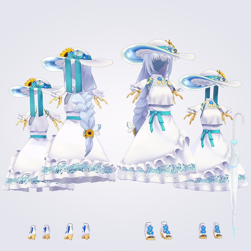【VRC対応3D服飾モデル】Forget-me-not Resort Dress ver4.02