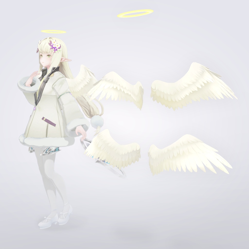 【VRC対応3D雑貨モデル】ハロウィン「天使&悪魔」セット ver4.00