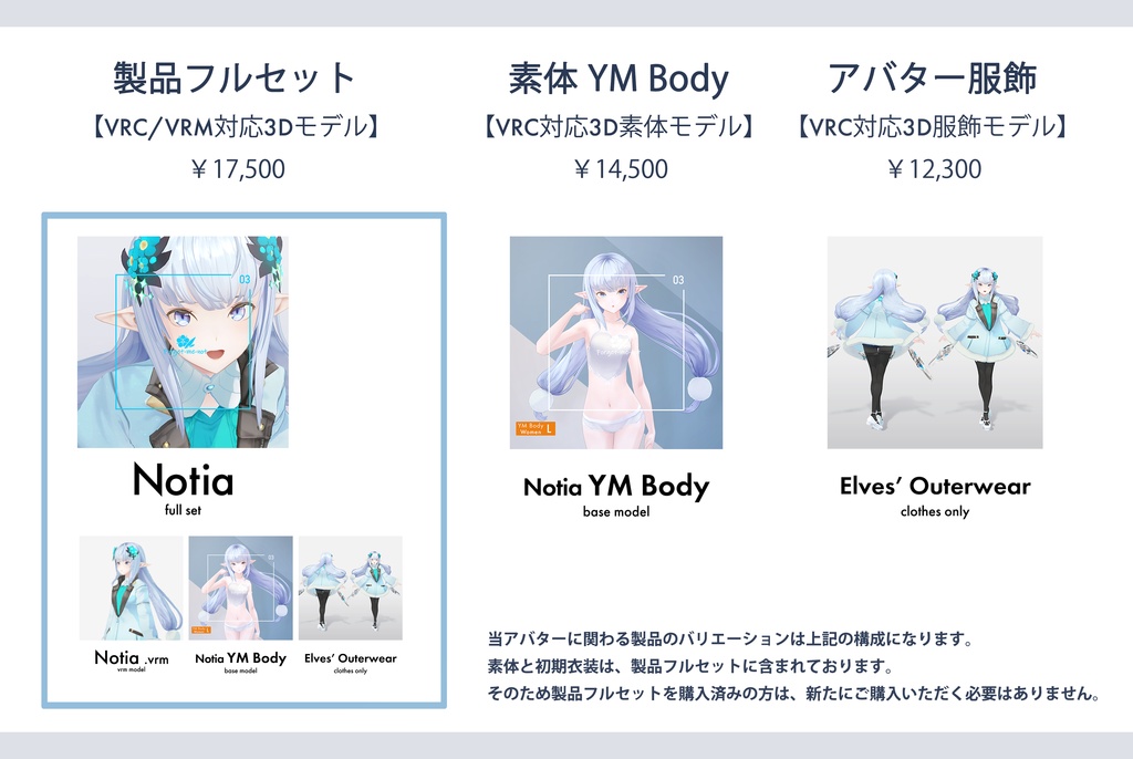 【VRC対応3D服飾モデル】Forget-me-not Elves' Outerwear ver4.03