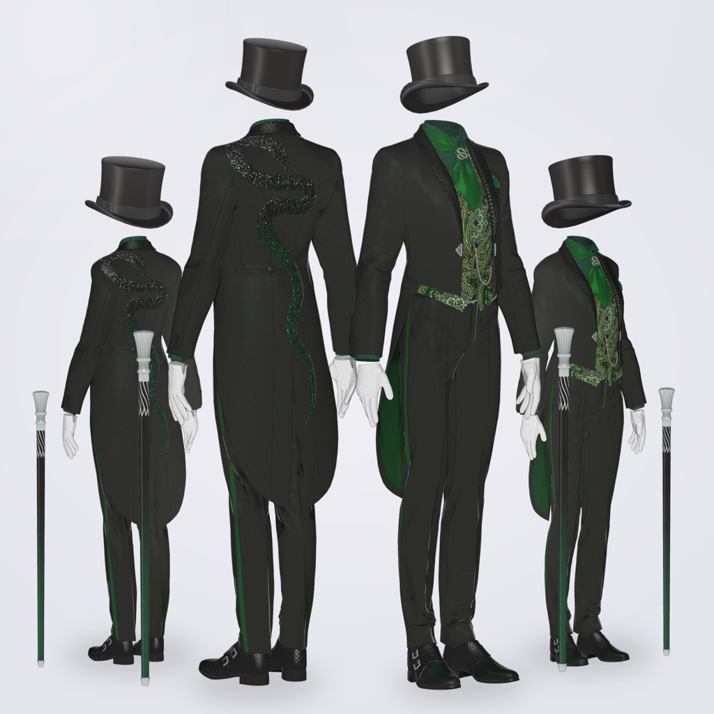 【VRC対応3D服飾モデル】FUYUMIDORI Black Snake ver1.05