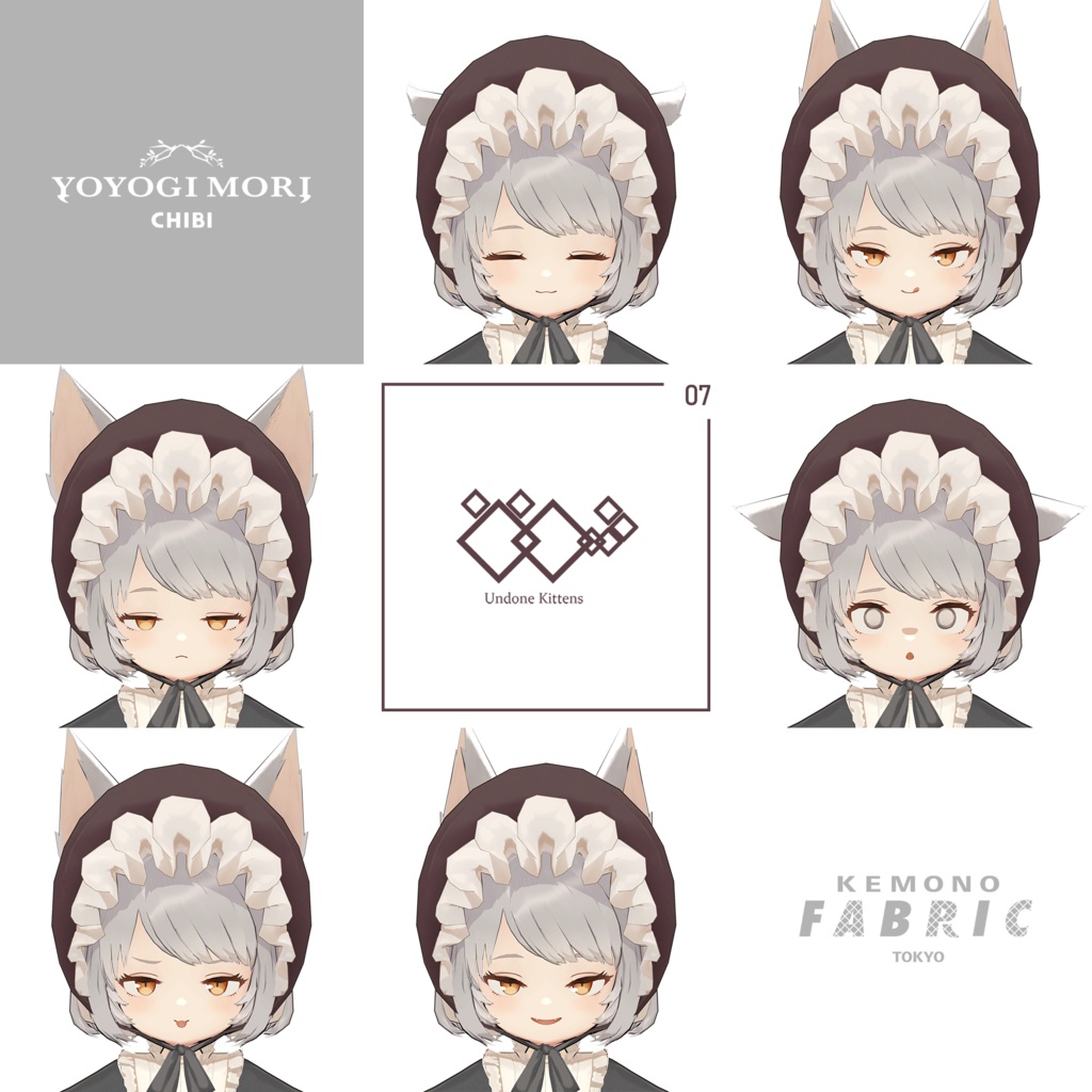 【VRC / VRM / Quest 対応3Dモデル】Undone Kittens CHIBI ver1.01