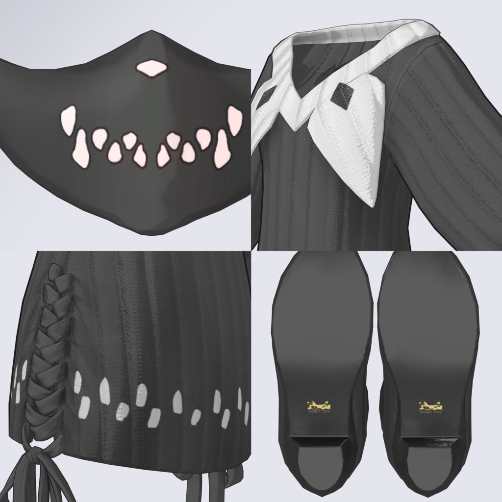 【VRC 対応3Dモデル】DARK CAT UNWELL ver1.00