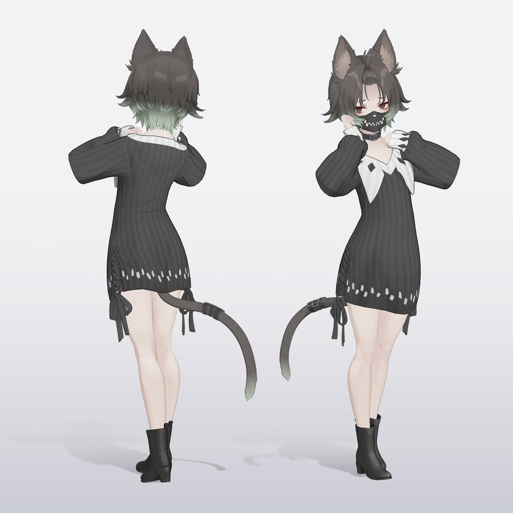 【VRC 対応3Dモデル】DARK CAT UNWELL ver1.00