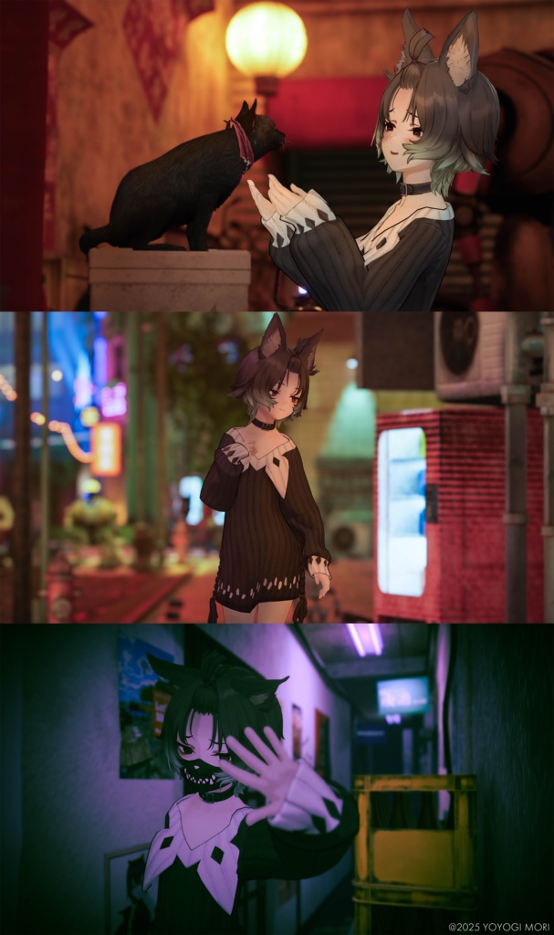 【VRC 対応3Dモデル】DARK CAT UNWELL ver1.00