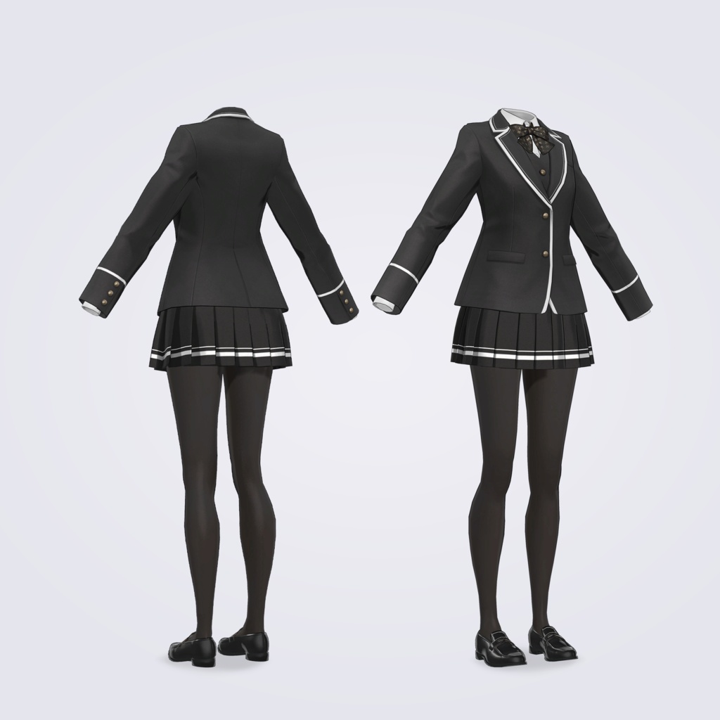 【VRC対応3D服飾モデル】 弐鷹学園 指定学生服ver1.00