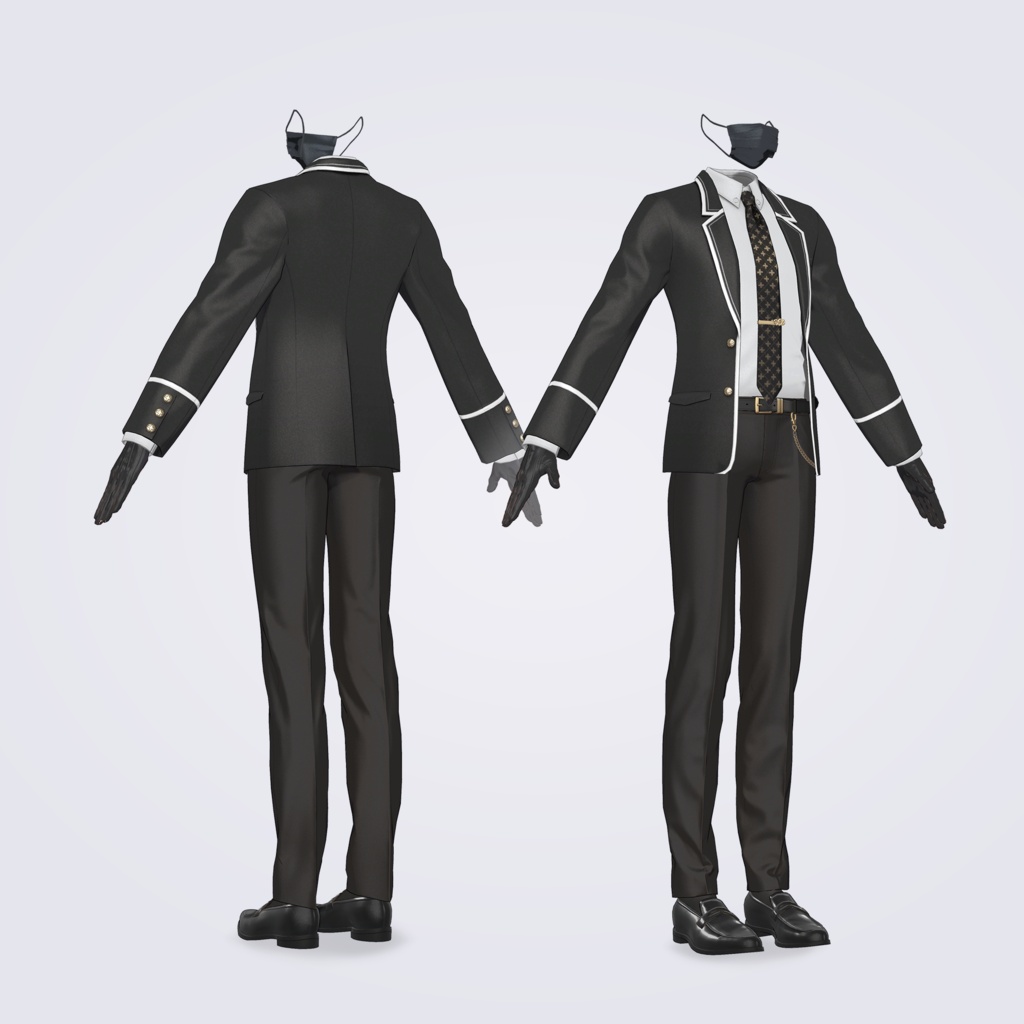 【VRC対応3D服飾モデル】 弐鷹学園 指定学生服ver1.01/ver1.02