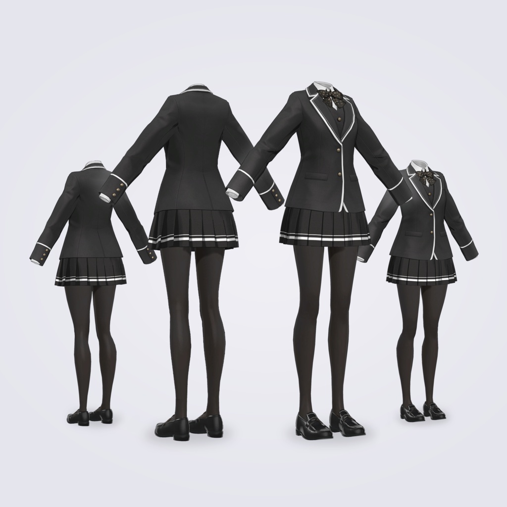 【VRC対応3D服飾モデル】 弐鷹学園 指定学生服ver1.00